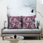 Manly Warringah Sea Eagles Pillow Cover Tropical Hibiscus Floral Pattern With Maroon And White Accents