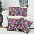 Manly Warringah Sea Eagles Pillow Cover Tropical Hibiscus Floral Pattern With Maroon And White Accents