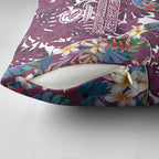 Manly Warringah Sea Eagles Pillow Cover Tropical Hibiscus Floral Pattern With Maroon And White Accents