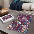 Manly Warringah Sea Eagles Puzzle Tropical Hibiscus Floral Pattern With Maroon And White Accents