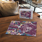 Manly Warringah Sea Eagles Puzzle Tropical Hibiscus Floral Pattern With Maroon And White Accents