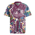 Manly Warringah Sea Eagles Rugby Jersey Tropical Hibiscus Floral Pattern With Maroon And White Accents