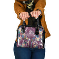 Manly Warringah Sea Eagles Shoulder Handbag Tropical Hibiscus Floral Pattern With Maroon And White Accents