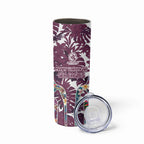 Manly Warringah Sea Eagles Skinny Tumbler Tropical Hibiscus Floral Pattern With Maroon And White Accents
