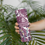 Manly Warringah Sea Eagles Skinny Tumbler Tropical Hibiscus Floral Pattern With Maroon And White Accents