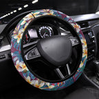 Manly Warringah Sea Eagles Steering Wheel Cover Tropical Hibiscus Floral Pattern With Maroon And White Accents