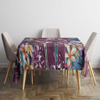 Manly Warringah Sea Eagles Tablecloth Tropical Hibiscus Floral Pattern With Maroon And White Accents