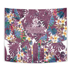 Manly Warringah Sea Eagles Tapestry Tropical Hibiscus Floral Pattern With Maroon And White Accents