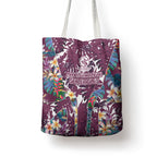 Manly Warringah Sea Eagles Tote Bag Tropical Hibiscus Floral Pattern With Maroon And White Accents