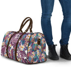 Manly Warringah Sea Eagles Travel Bag Tropical Hibiscus Floral Pattern With Maroon And White Accents