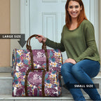 Manly Warringah Sea Eagles Travel Bag Tropical Hibiscus Floral Pattern With Maroon And White Accents