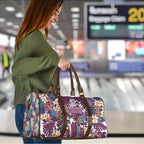 Manly Warringah Sea Eagles Travel Bag Tropical Hibiscus Floral Pattern With Maroon And White Accents