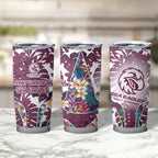 Manly Warringah Sea Eagles Tumbler Cup Tropical Hibiscus Floral Pattern With Maroon And White Accents