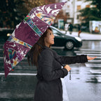 Manly Warringah Sea Eagles Umbrella Tropical Hibiscus Floral Pattern With Maroon And White Accents
