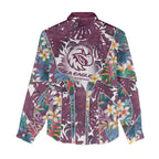 Manly Warringah Sea Eagles Women Casual Shirt Tropical Hibiscus Floral Pattern With Maroon And White Accents