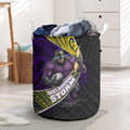 Melbourne Storm Rugby Laundry Basket Tribal Polynesian Power Art - Lightning Mascot