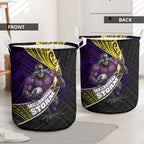 Melbourne Storm Rugby Laundry Basket Tribal Polynesian Power Art - Lightning Mascot