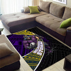 Melbourne Storm Rugby Area Rug Tribal Polynesian Power Art - Lightning Mascot