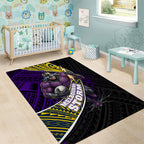 Melbourne Storm Rugby Area Rug Tribal Polynesian Power Art - Lightning Mascot