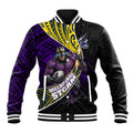 Melbourne Storm Rugby Baseball Jacket Tribal Polynesian Power Art - Lightning Mascot