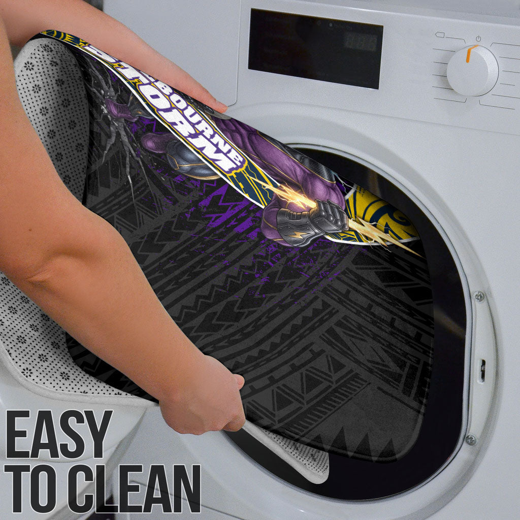 Melbourne Storm Rugby Bathroom Set Tribal Polynesian Power Art - Lightning Mascot