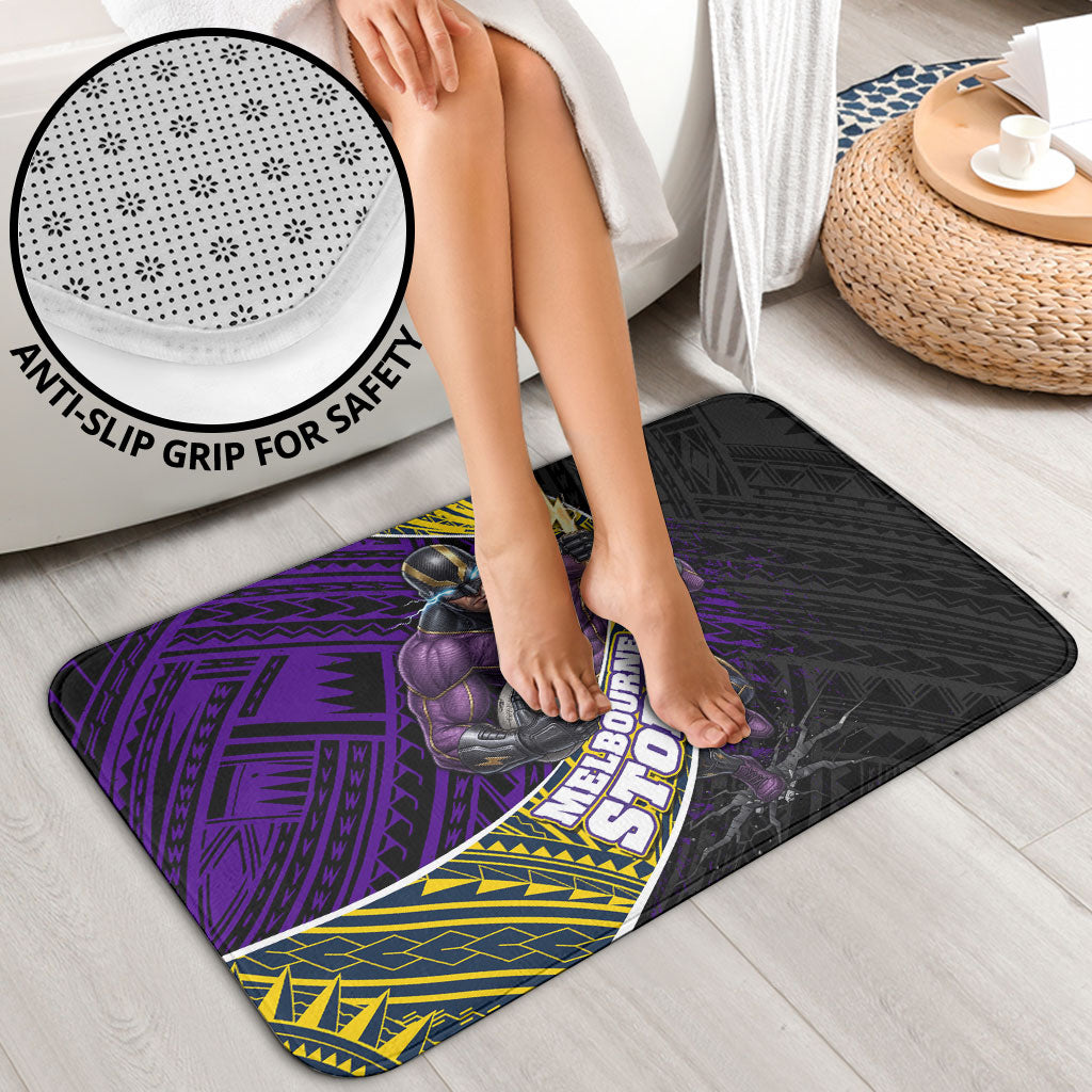 Melbourne Storm Rugby Bathroom Set Tribal Polynesian Power Art - Lightning Mascot