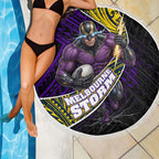 Melbourne Storm Rugby Beach Blanket Tribal Polynesian Power Art - Lightning Mascot