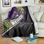 Melbourne Storm Rugby Blanket Tribal Polynesian Power Art - Lightning Mascot