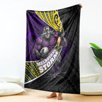 Melbourne Storm Rugby Blanket Tribal Polynesian Power Art - Lightning Mascot