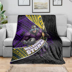 Melbourne Storm Rugby Blanket Tribal Polynesian Power Art - Lightning Mascot