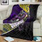 Melbourne Storm Rugby Blanket Tribal Polynesian Power Art - Lightning Mascot