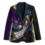 Melbourne Storm Rugby Blazer Tribal Polynesian Power Art - Lightning Mascot