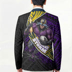 Melbourne Storm Rugby Blazer Tribal Polynesian Power Art - Lightning Mascot