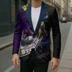 Melbourne Storm Rugby Blazer Tribal Polynesian Power Art - Lightning Mascot