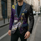 Melbourne Storm Rugby Blazer Tribal Polynesian Power Art - Lightning Mascot