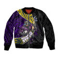 Melbourne Storm Rugby Bomber Jacket Tribal Polynesian Power Art - Lightning Mascot