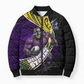 Melbourne Storm Rugby Bomber Puffer Jacket Tribal Polynesian Power Art - Lightning Mascot