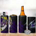Melbourne Storm Rugby 4 in 1 Can Cooler Tumbler Tribal Polynesian Power Art - Lightning Mascot