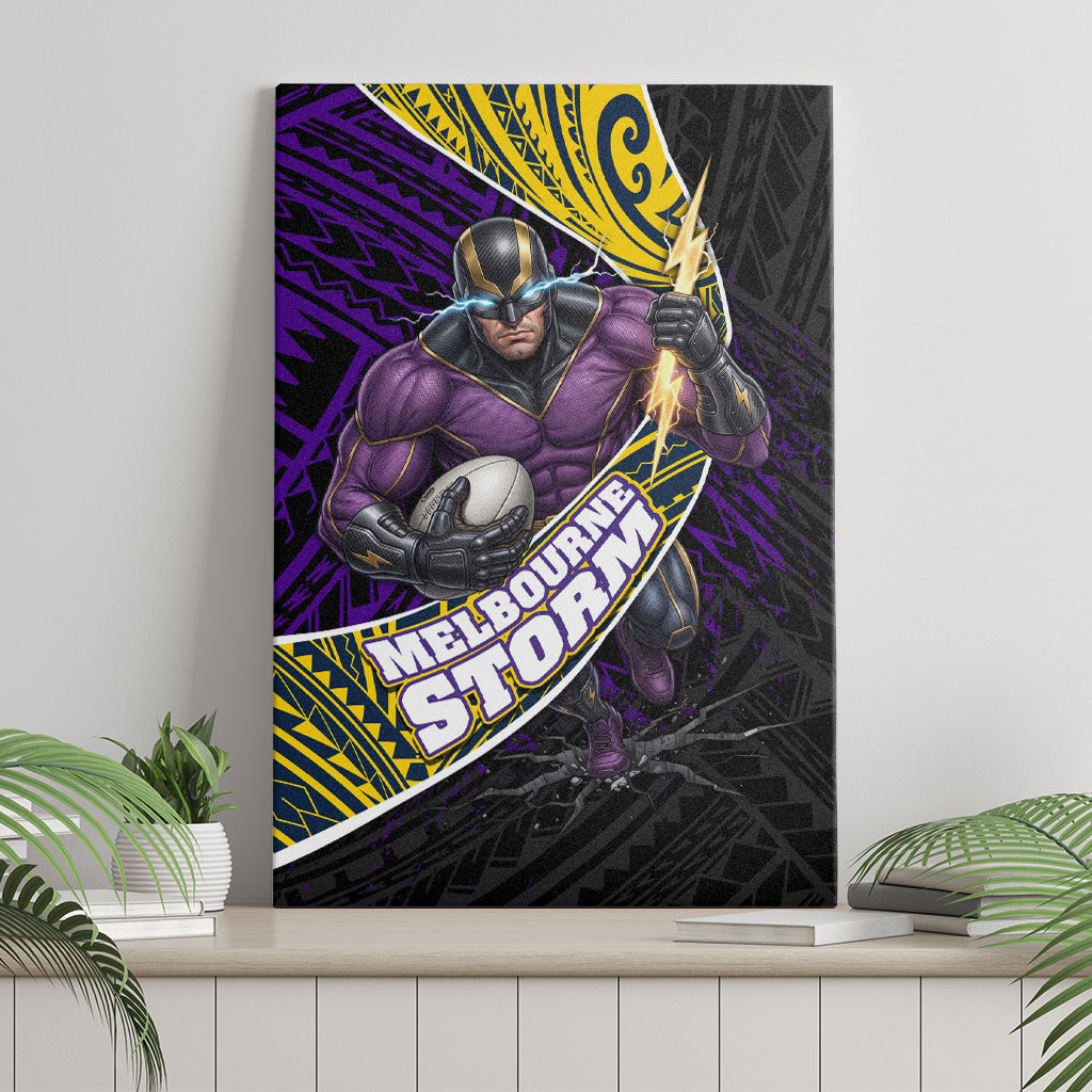 Melbourne Storm Rugby Canvas Wall Art Tribal Polynesian Power Art - Lightning Mascot