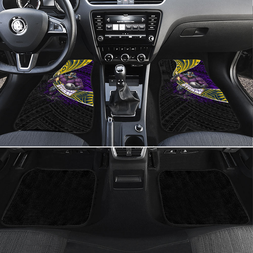 Melbourne Storm Rugby Car Mats Tribal Polynesian Power Art - Lightning Mascot
