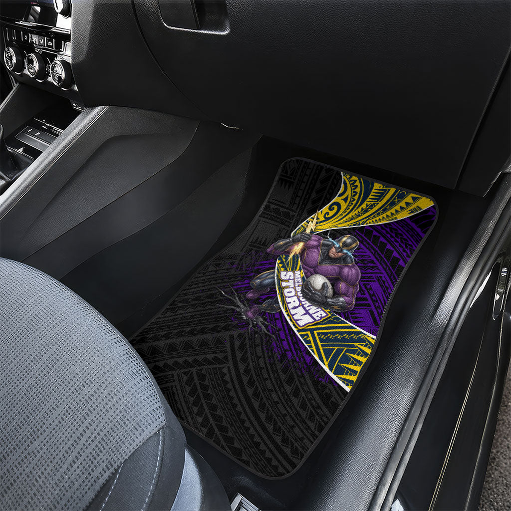 Melbourne Storm Rugby Car Mats Tribal Polynesian Power Art - Lightning Mascot