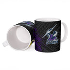 Melbourne Storm Rugby Ceramic Mug Tribal Polynesian Power Art - Lightning Mascot