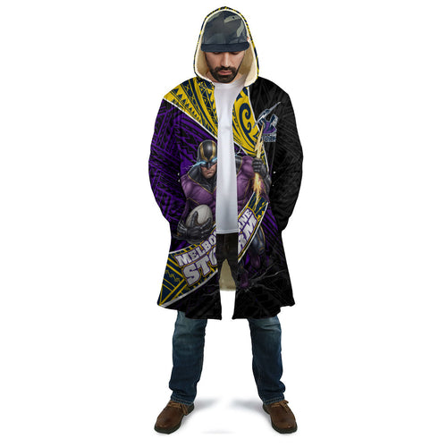 Melbourne Storm Rugby Cloak Tribal Polynesian Power Art - Lightning Mascot