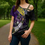 Melbourne Storm Rugby Cross Shoulder Shirt Tribal Polynesian Power Art - Lightning Mascot
