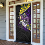 Melbourne Storm Rugby Door Cover Tribal Polynesian Power Art - Lightning Mascot
