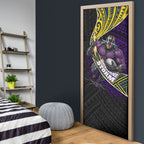 Melbourne Storm Rugby Door Cover Tribal Polynesian Power Art - Lightning Mascot
