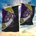 Melbourne Storm Rugby Garden Flag Tribal Polynesian Power Art - Lightning Mascot