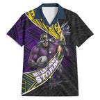 Melbourne Storm Rugby Hawaiian Shirt Tribal Polynesian Power Art - Lightning Mascot