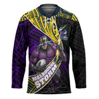 Melbourne Storm Rugby Hockey Jersey Tribal Polynesian Power Art - Lightning Mascot