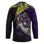 Melbourne Storm Rugby Hockey Jersey Tribal Polynesian Power Art - Lightning Mascot